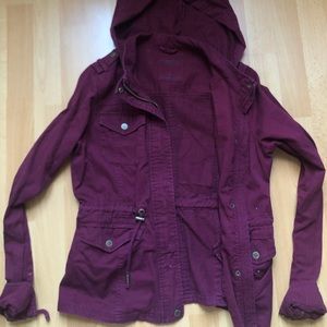 Burgundy military jacket